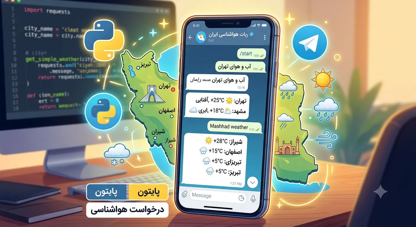 ربات تلگرامی هواشناسی با پایتون cover